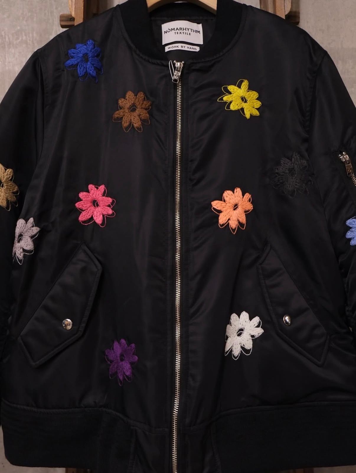 Flower Embroidery Flight Jacket