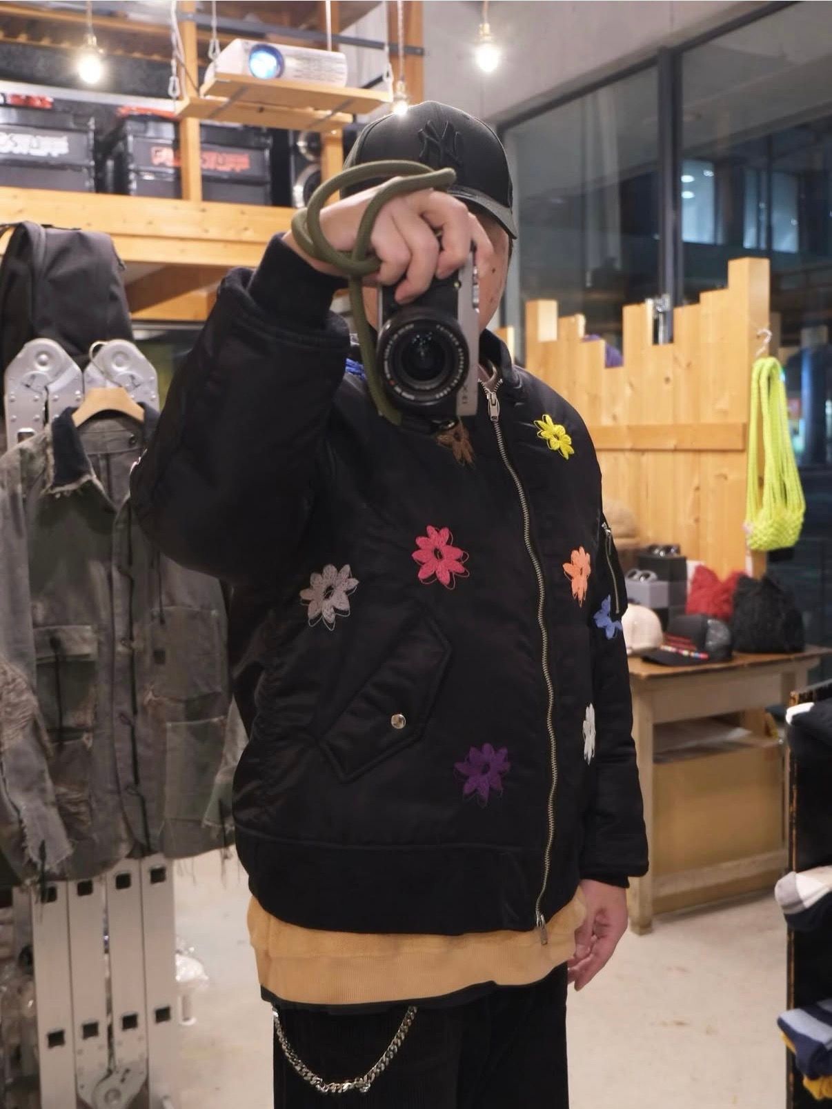 Flower Embroidery Flight Jacket