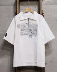 Paper Pasting Zip Shirt
