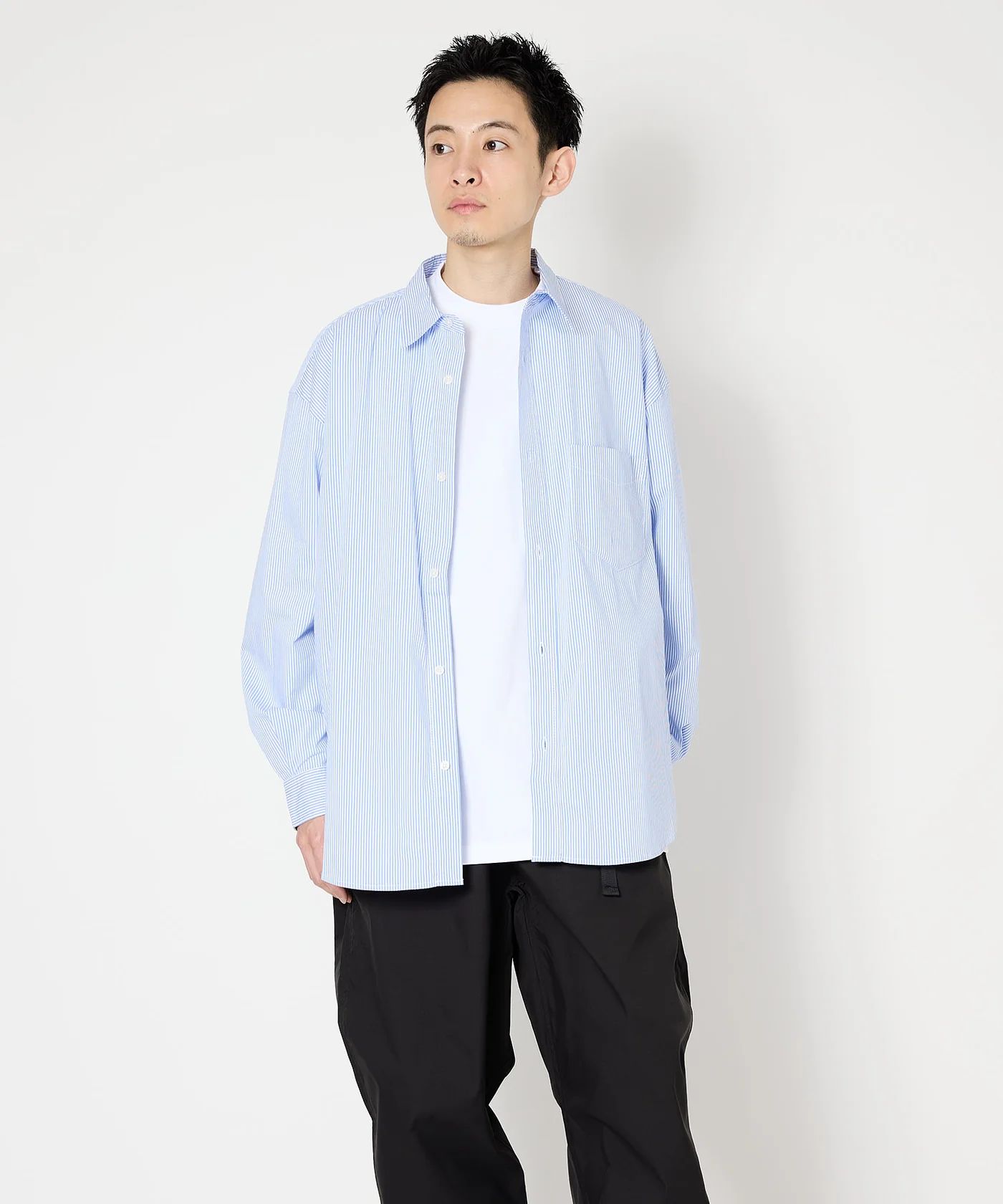 LOOSE STRIPE SHIRT L/S / ルーズ ストライプ シャツ / ブルー / MTM-SH-0266-24-B