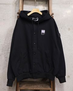 Visor Button Hoodie / ボタン パーカー / ブラック / PD-262-HCS-041