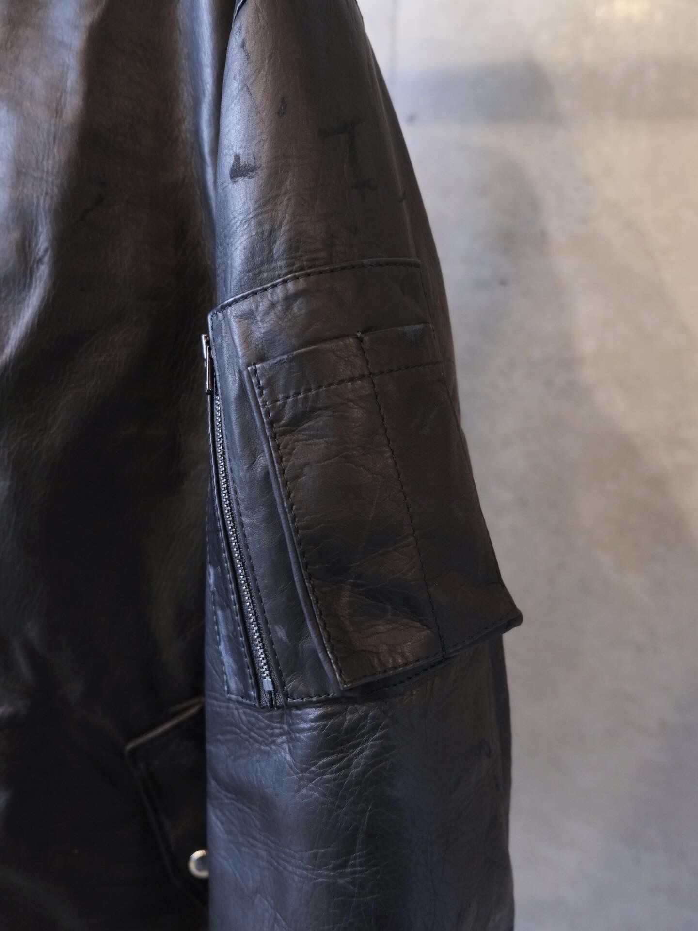 Damege Leather Parka