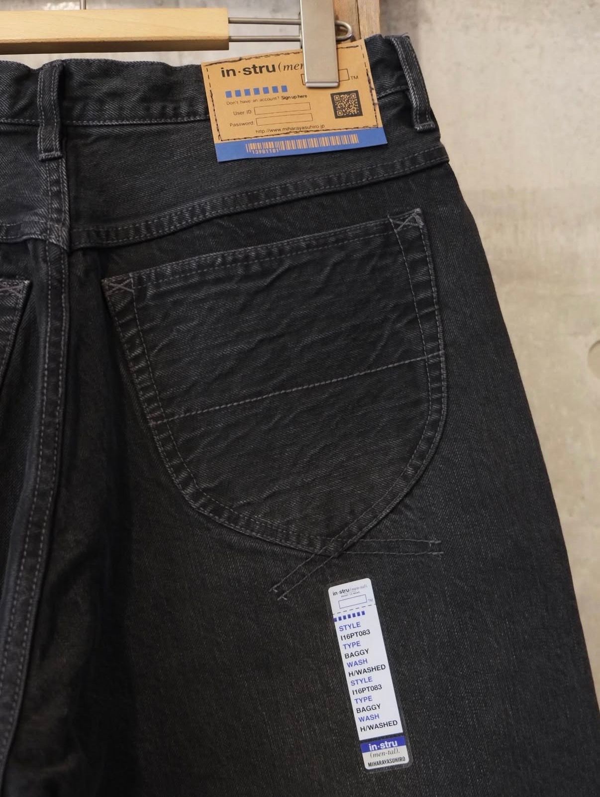 Hard Washed Selvage Denim Baggy Pants