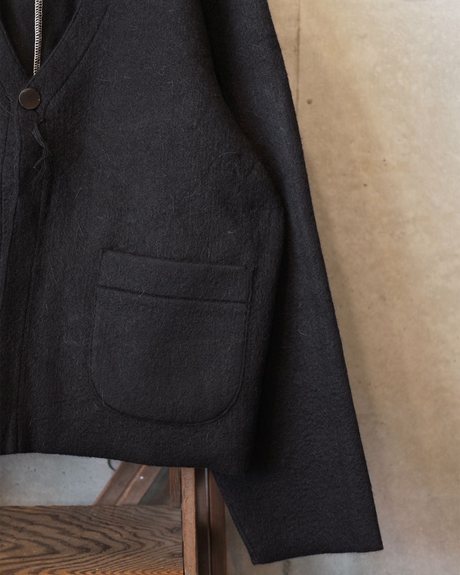 Cut Off 1B Cardigan(NEEDLE SHAGGY MOHAIR) / カーディガン / ブラック / M-P2-KW6