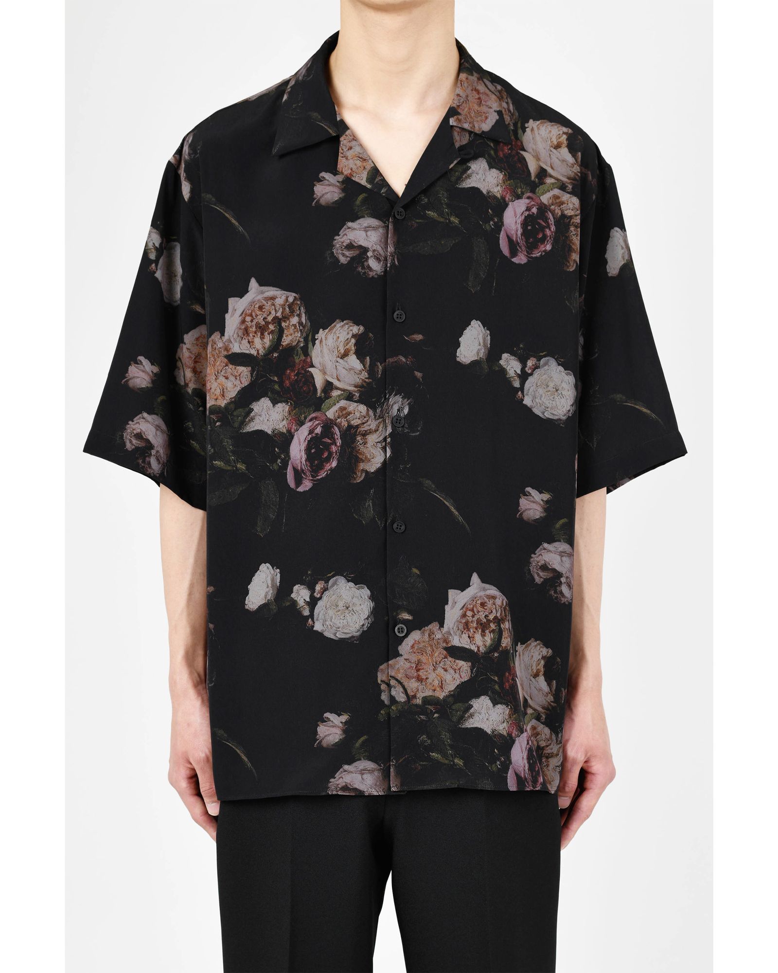 LAD MUSICIAN - Paint Flower Short Sleeve Open Collar Shirt / 半袖