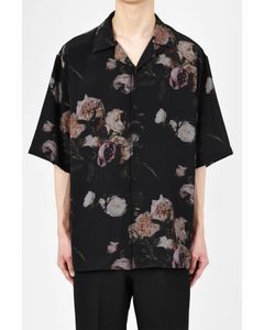 Paint Flower Short Sleeve Open Collar Shirt / 半袖シャツ / 総柄 / ボックスシルエット / メンズ