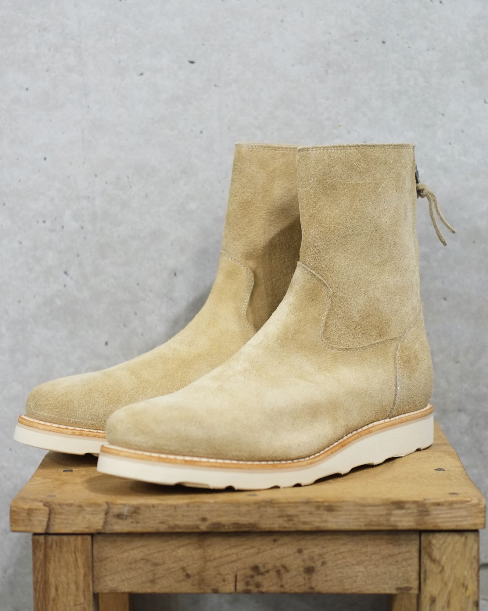 MINEDENIM - Suede Leather Back Zip Boots | fakejam