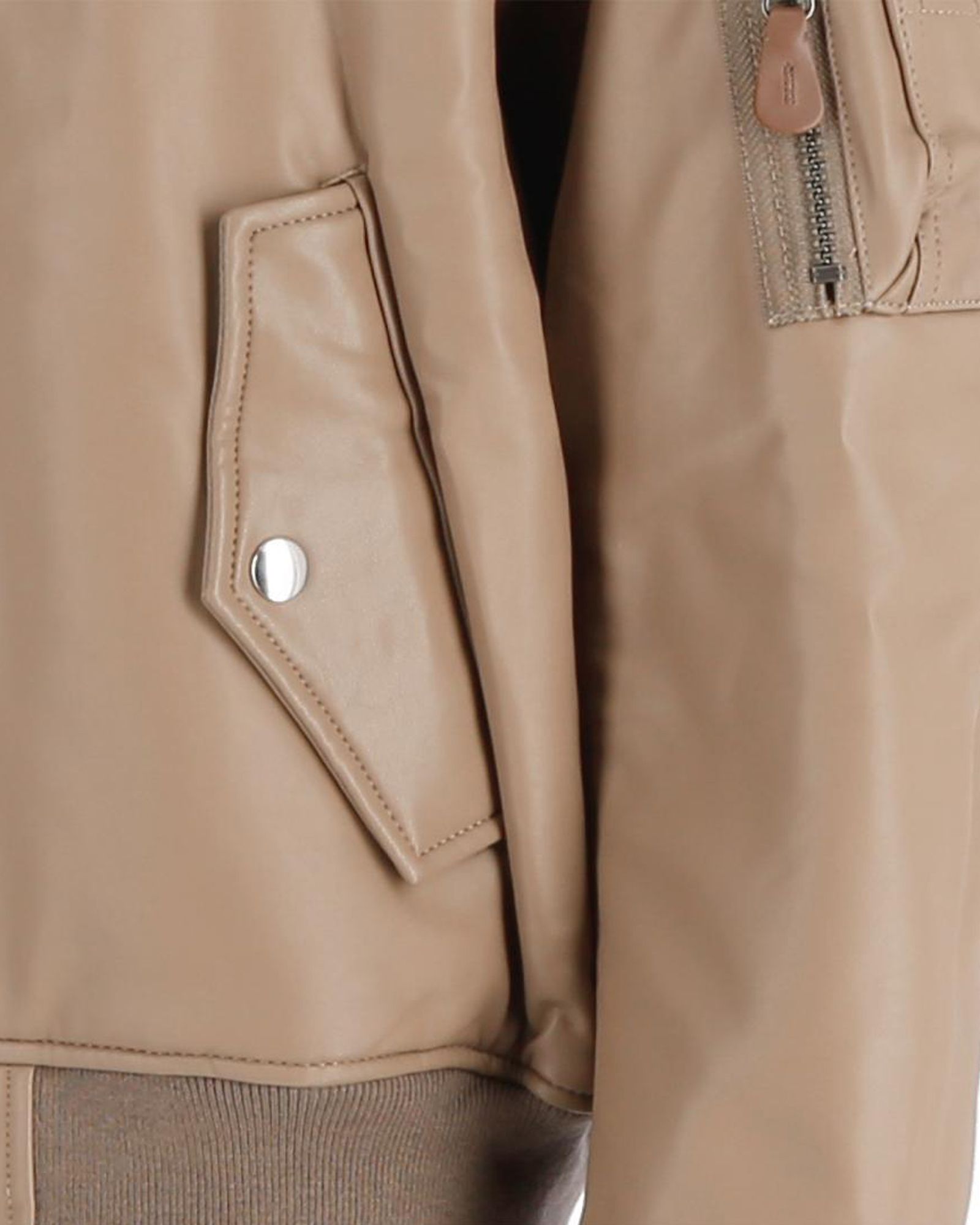 Fake Leather Lace Up MA-1 Blouson