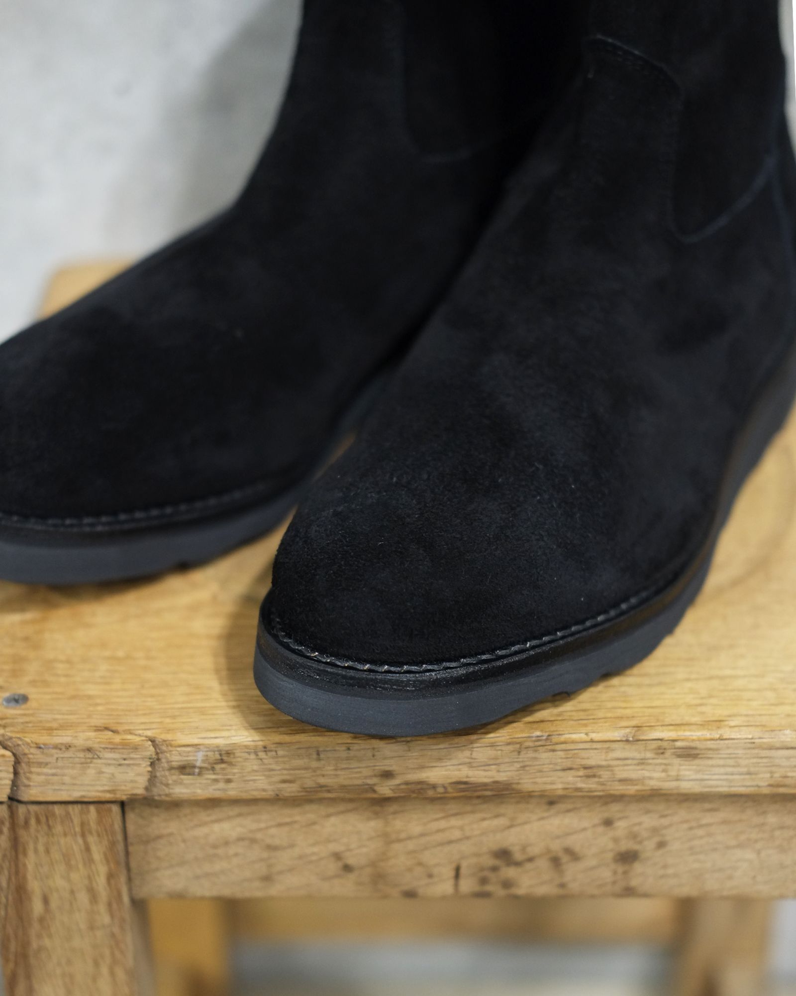 MINEDENIM - Suede Leather Back Zip Boots | fakejam