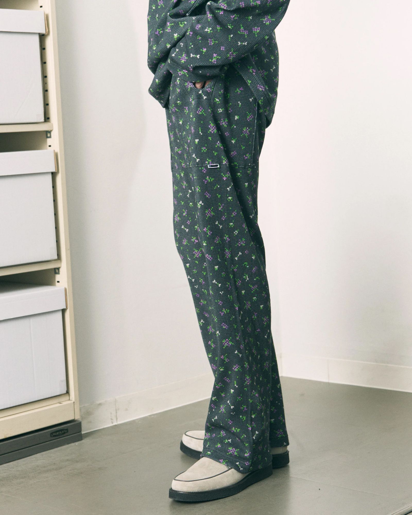 Flowe Waffle Pants / ワッフル パンツ / ブラック / PD-262-BT-081
