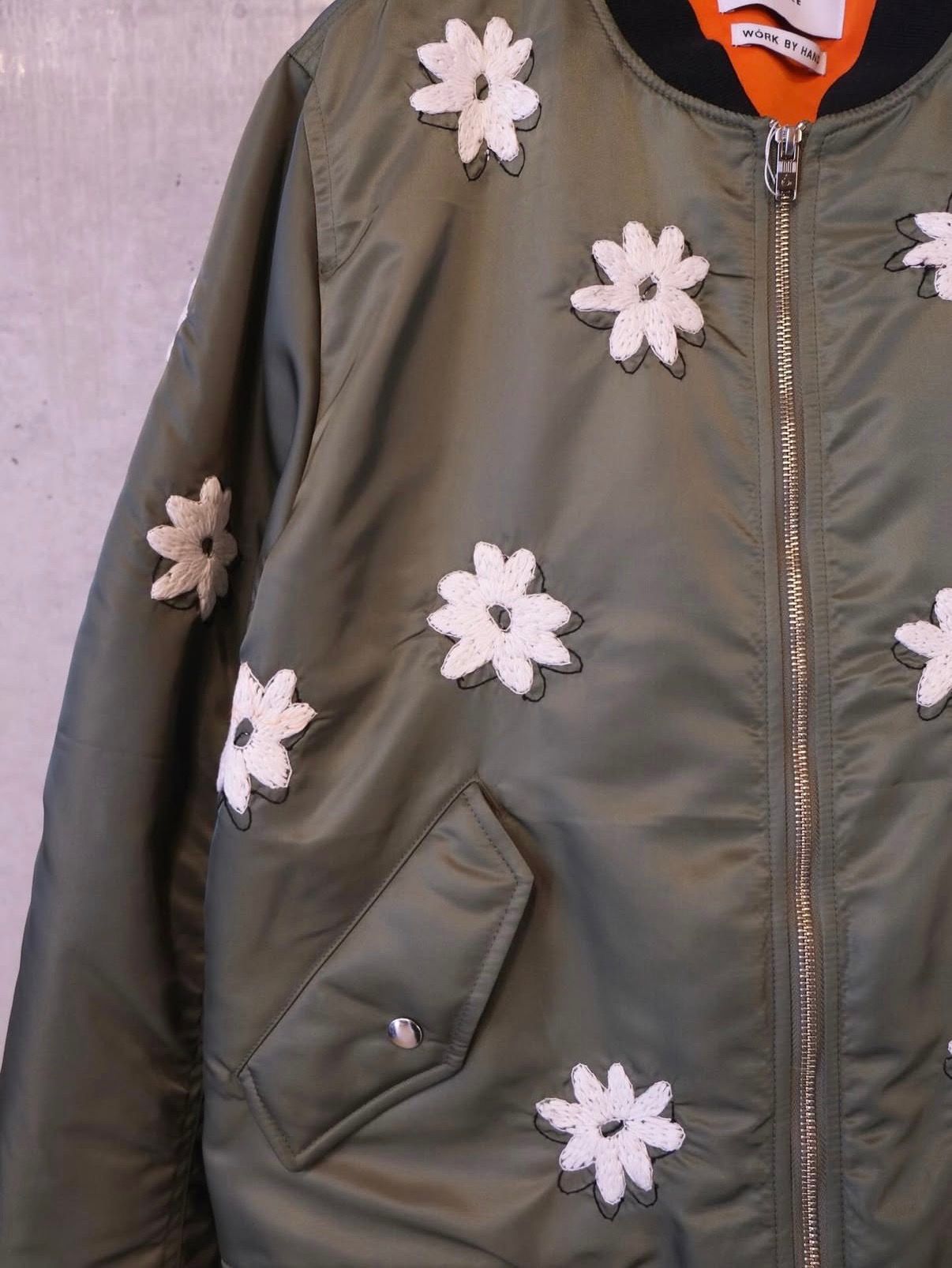 Flower Embroidery Flight Jacket