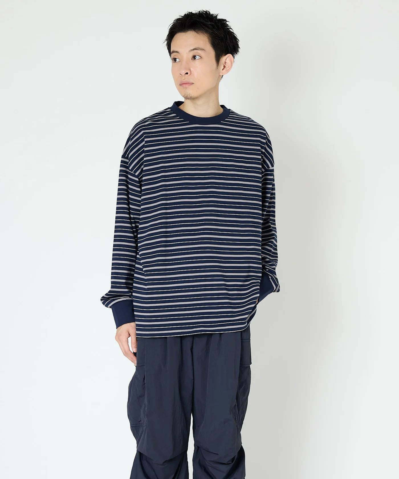 MULTI BORDER L/S TEE / マルチ ボーダー ロングスリーブTシャツ / ネイビー / MTM-CS-0301-25-C