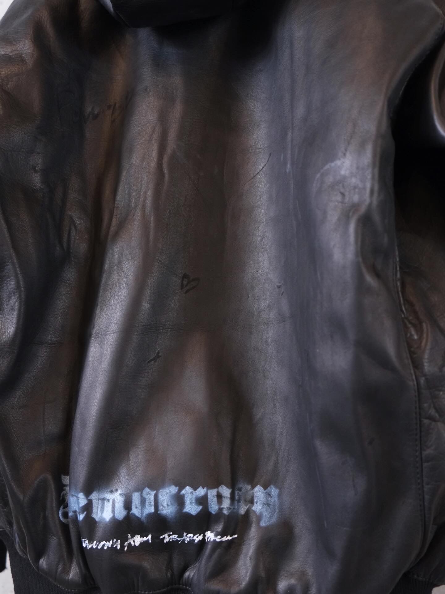 Damege Leather Parka