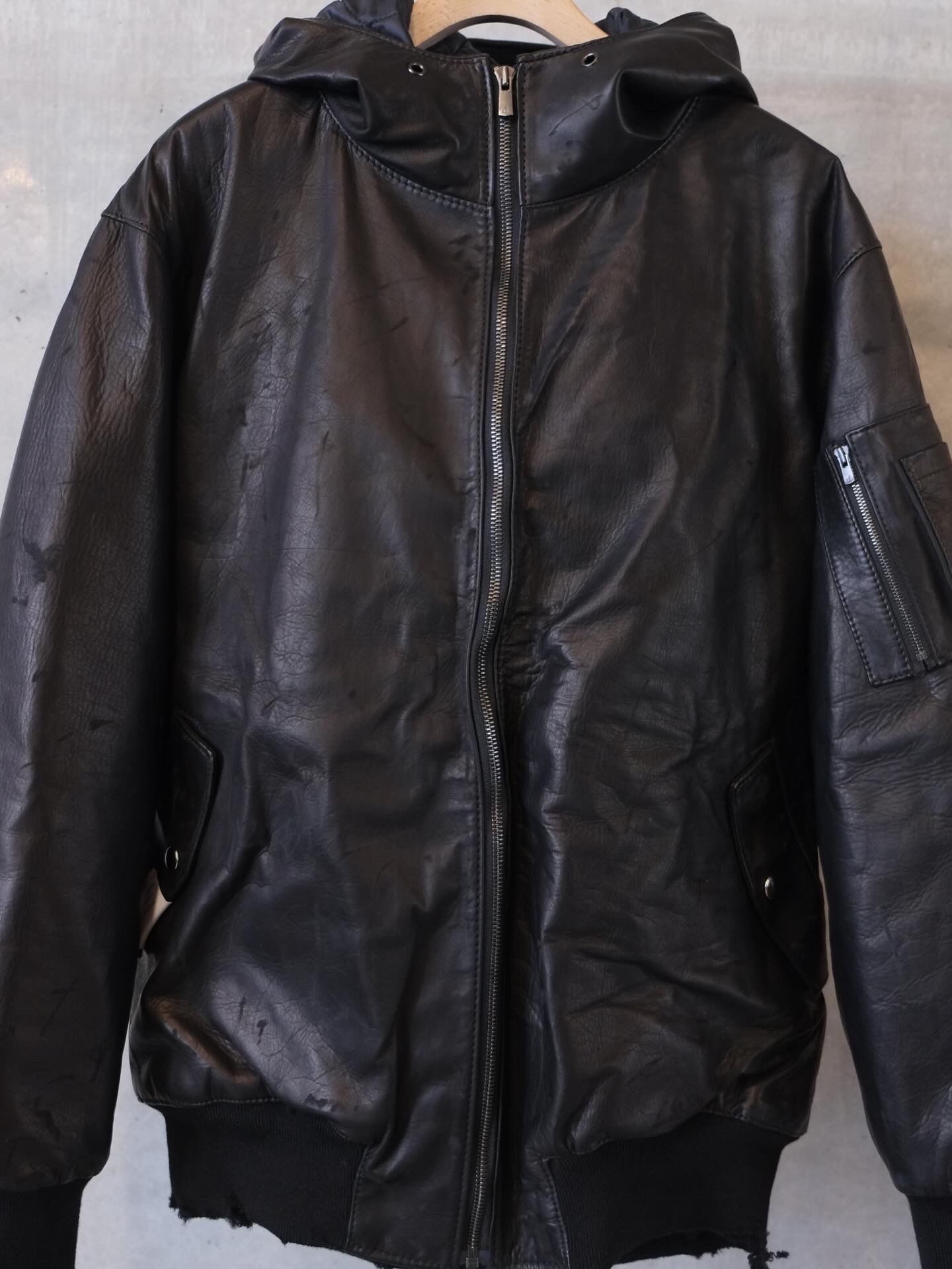Damege Leather Parka