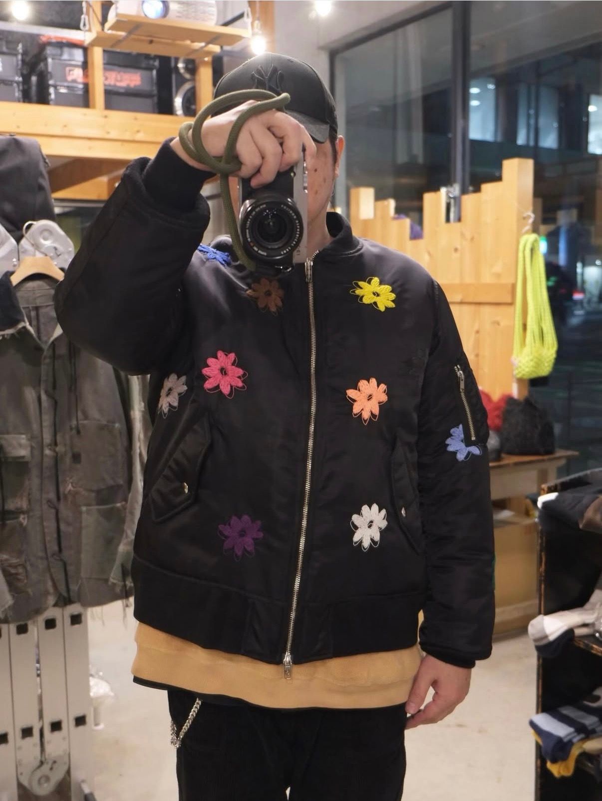 Flower Embroidery Flight Jacket