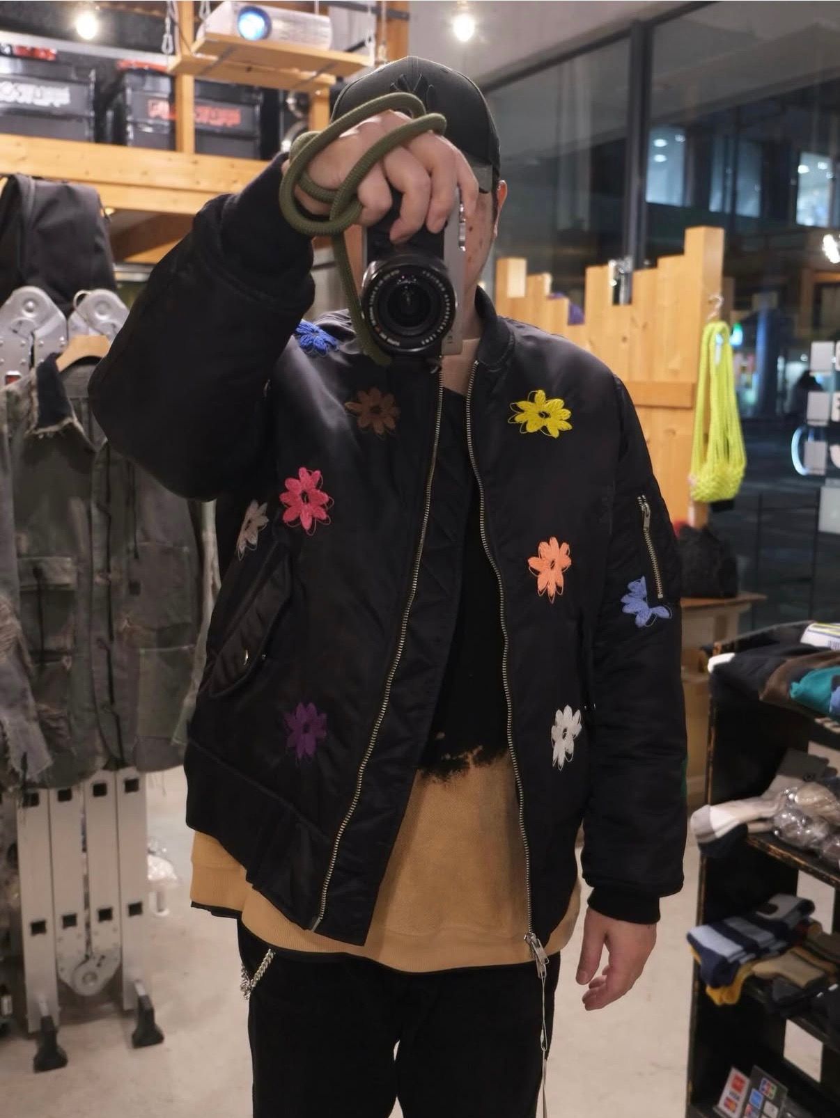 Flower Embroidery Flight Jacket