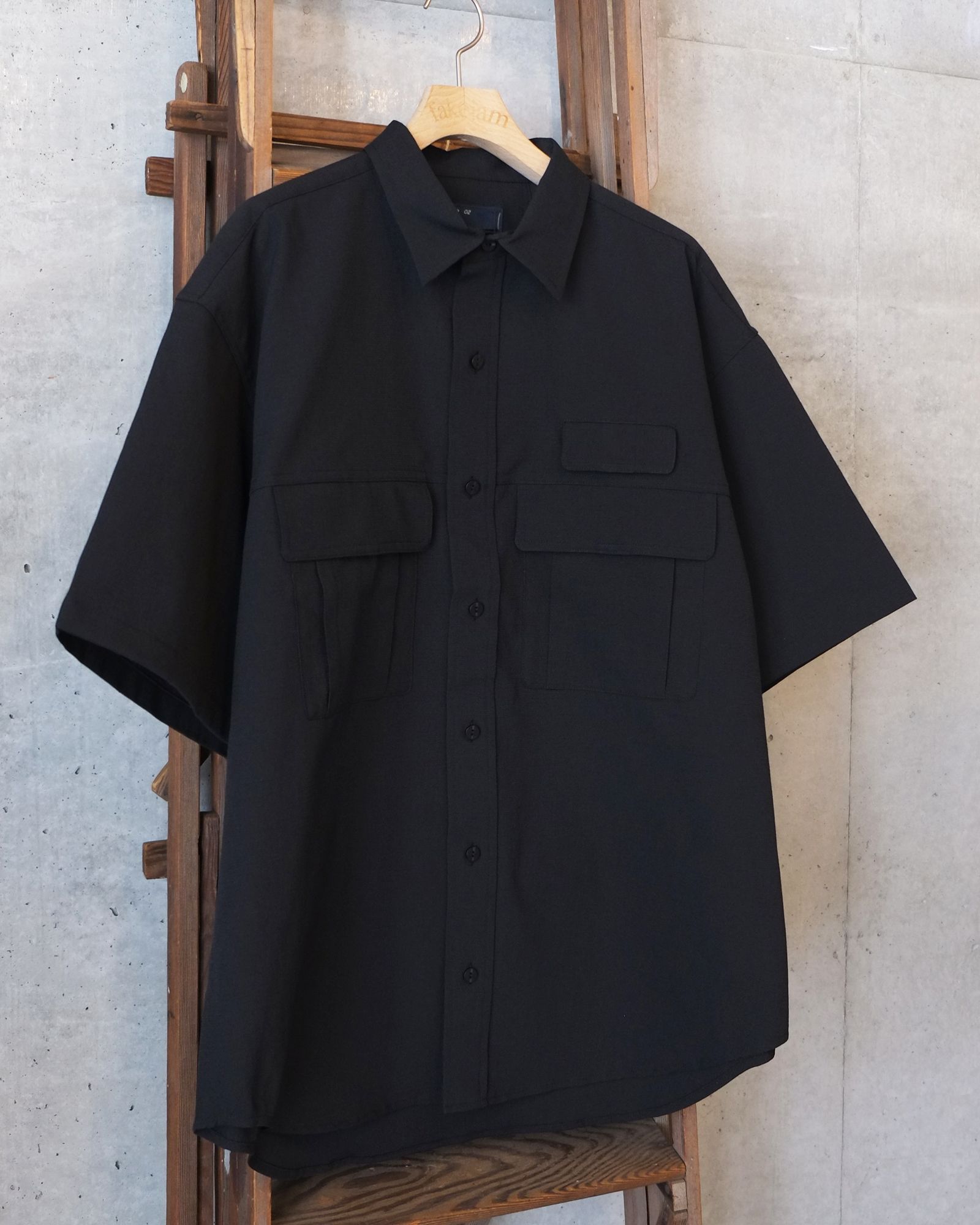 Breathable Linen Luggage S/S SH / ショートスリーブ シャツ / ブラック / MW-SH26104