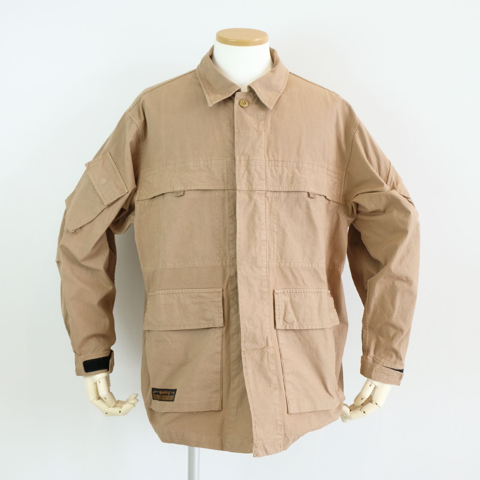 【ラスト1点 XL】stonewashed multi-pocket field jacket / カーキ