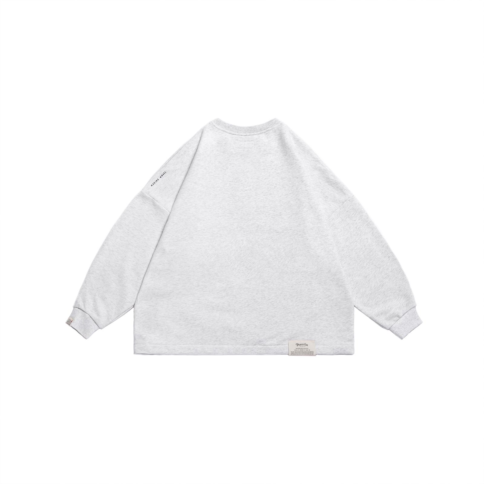 【ラスト1点 XL 】brand logo classic washed sweatshirt / ヘザーホワイト