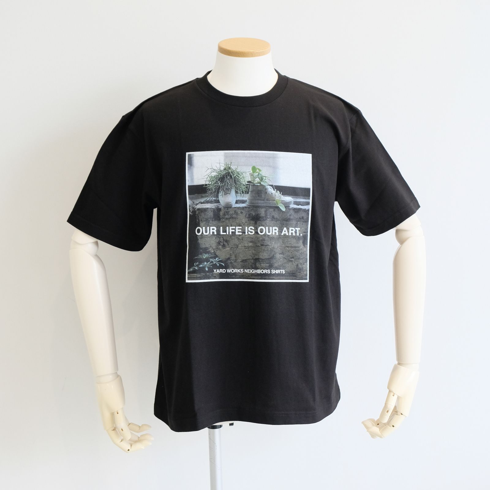 [ラスト1点 XL ] 【グッドネイバーズシャツ×YARD WORKS】フォトプリント ビックシルエットTシャツ / big silhouette Tee / ブラック