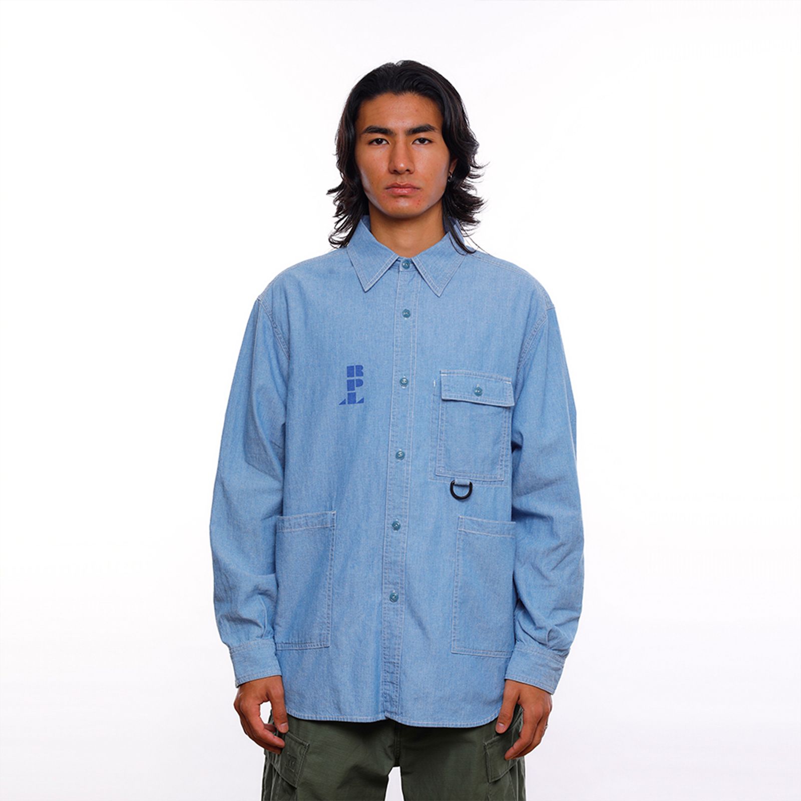 【ラスト1点 L】r.p.l chambray shirt / ブルー