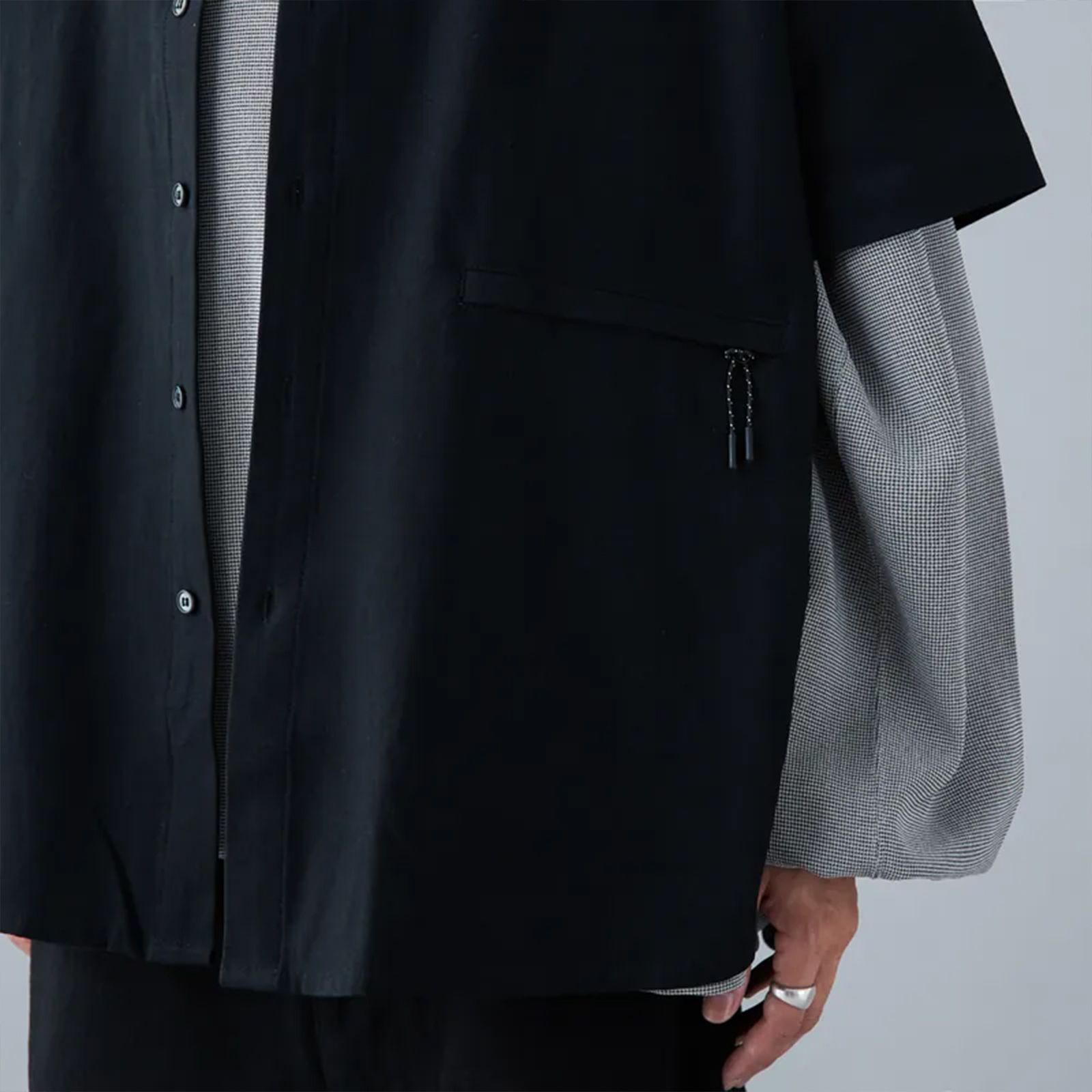 【ラスト1点 3 】New stand H/S shirt / ブラック