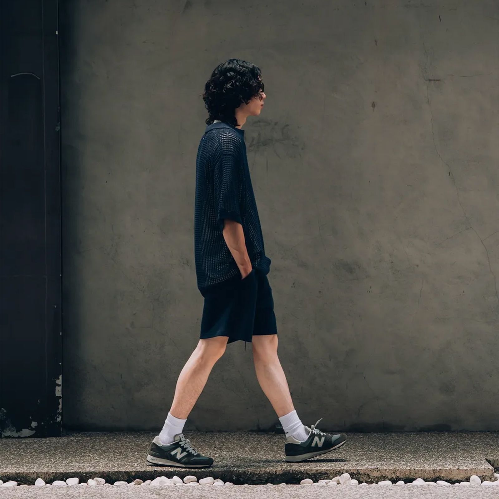【ラスト1点 1 】Hollow Knitted Polo Shirt
