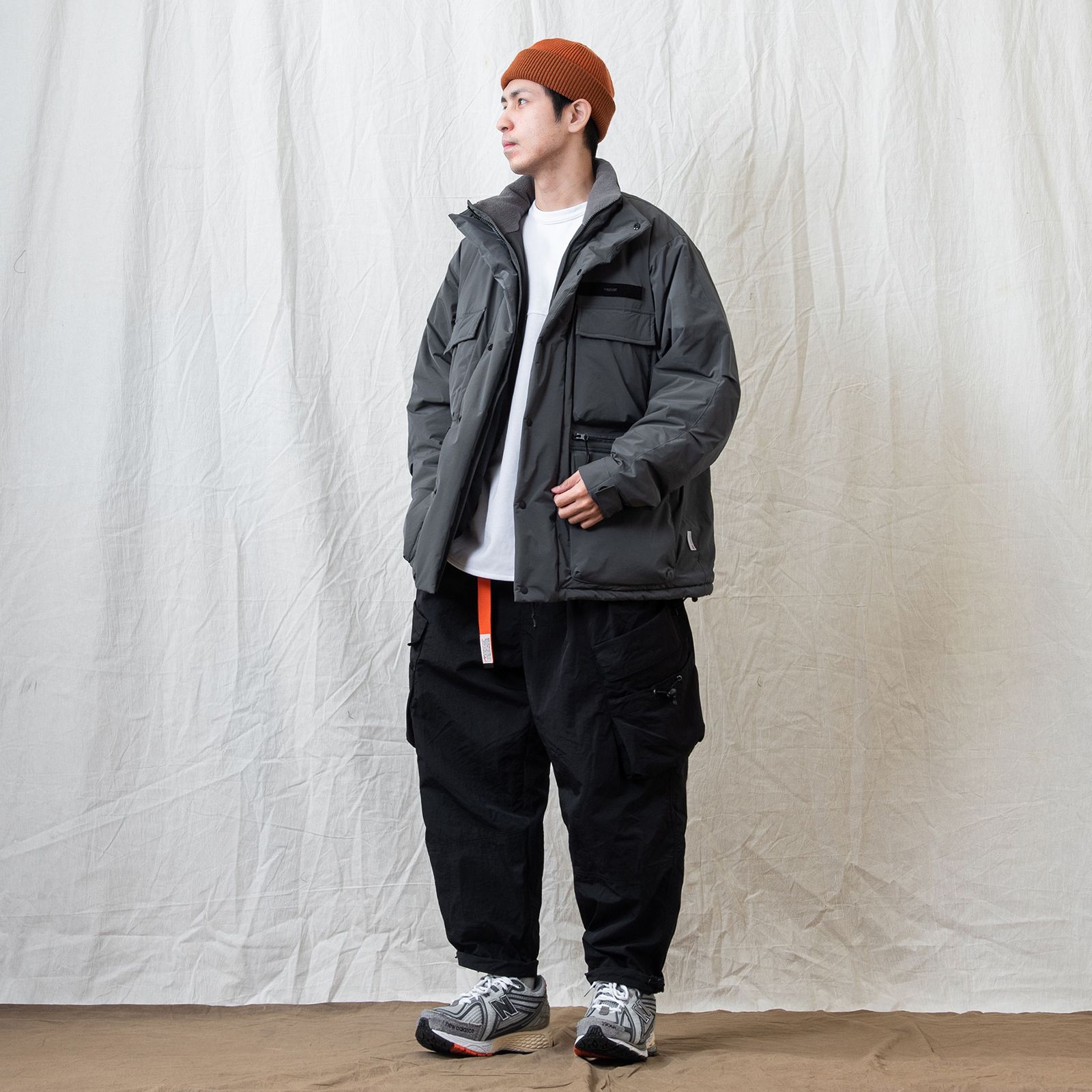13,250円【persevere】 multi-pocket padded jacket
