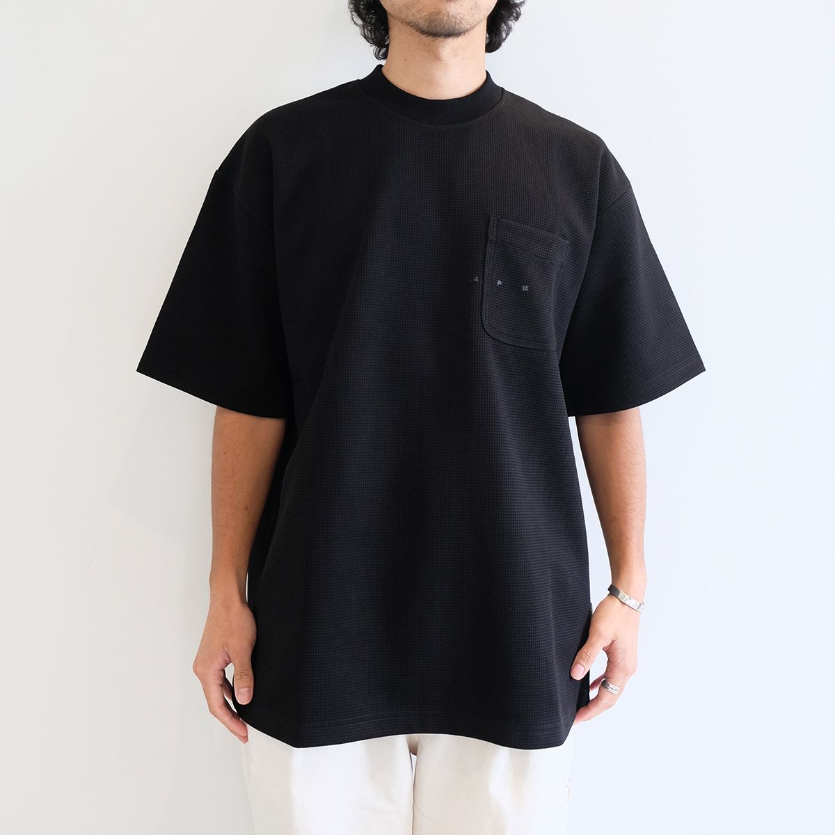 【ラスト1点 3 】Crew Neck Heavy Thermal Tee / ブラック