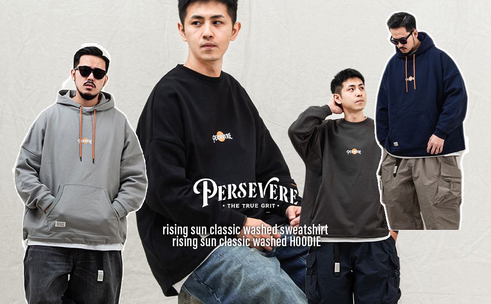 Persevere rising sun classic washed フーディ Persevere rising sun classic washed フーディ