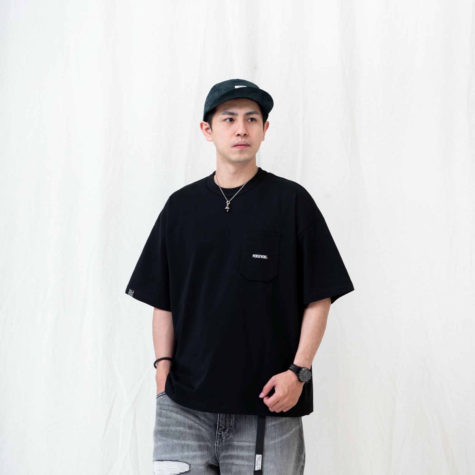【ラスト1点 L 】cooling hexagonal pocket classic t-shirt / ブラック