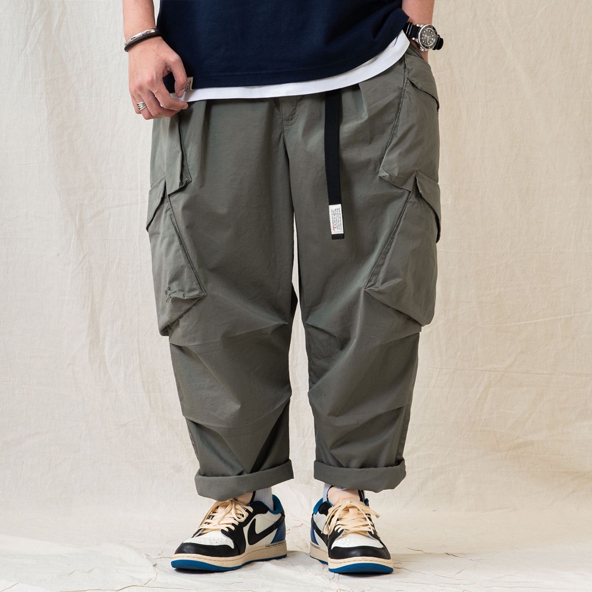 Persevere - multi-pocket cargo pants / グレーグリーン | Filo