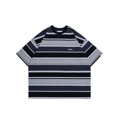 【ラスト1点 M 】gradient stripe t-shirt / ライトグレー&ブラック