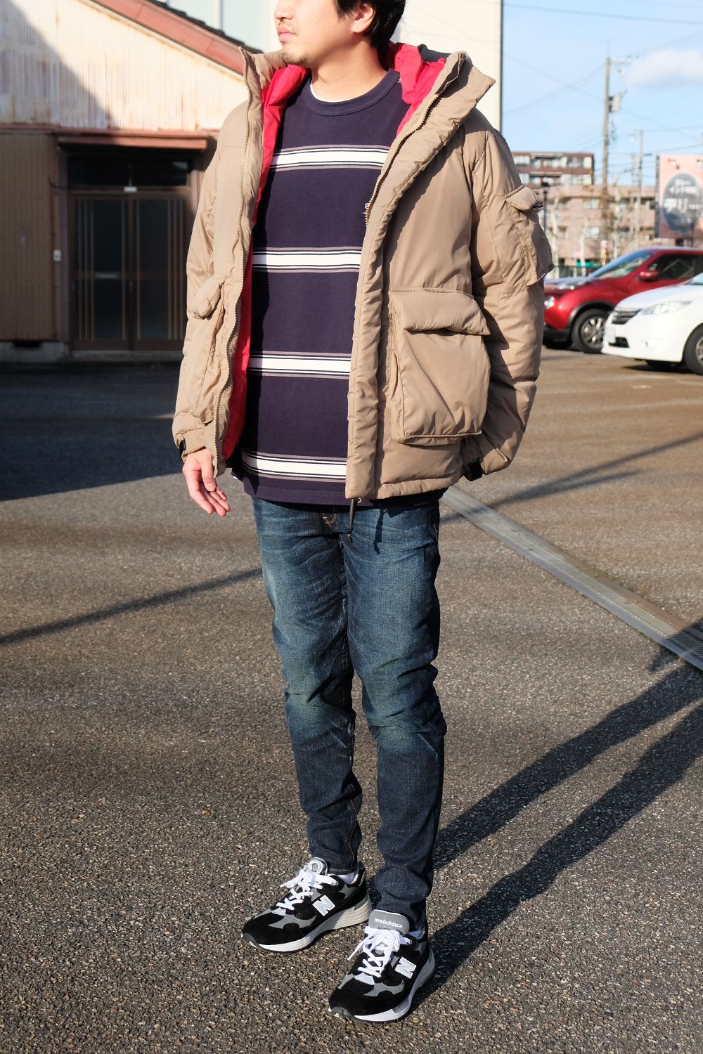 ダウンとデニムで簡単にお洒落を楽しめるスタイル