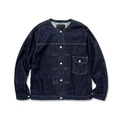 【ラスト1点 L 】1st type no collar denim jacket / インディゴワンウォッシュ