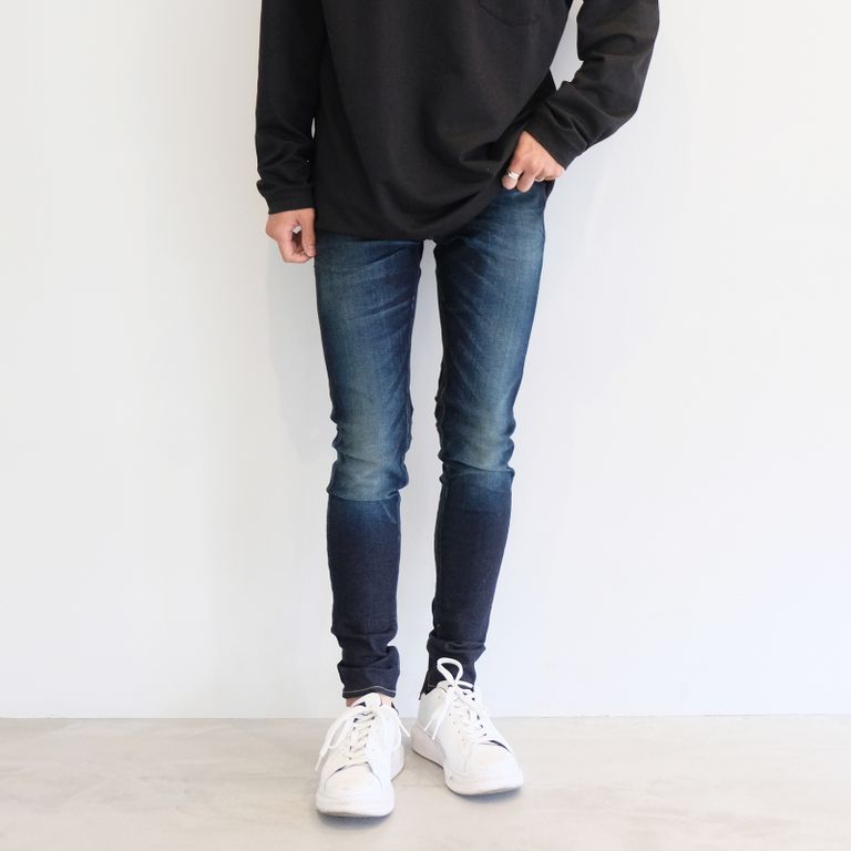 Resound Clothing ロードデニム リジッド調 ユーズド加工 スキニージーンズ Load Denim インディゴソリッド 定番モデル Filo