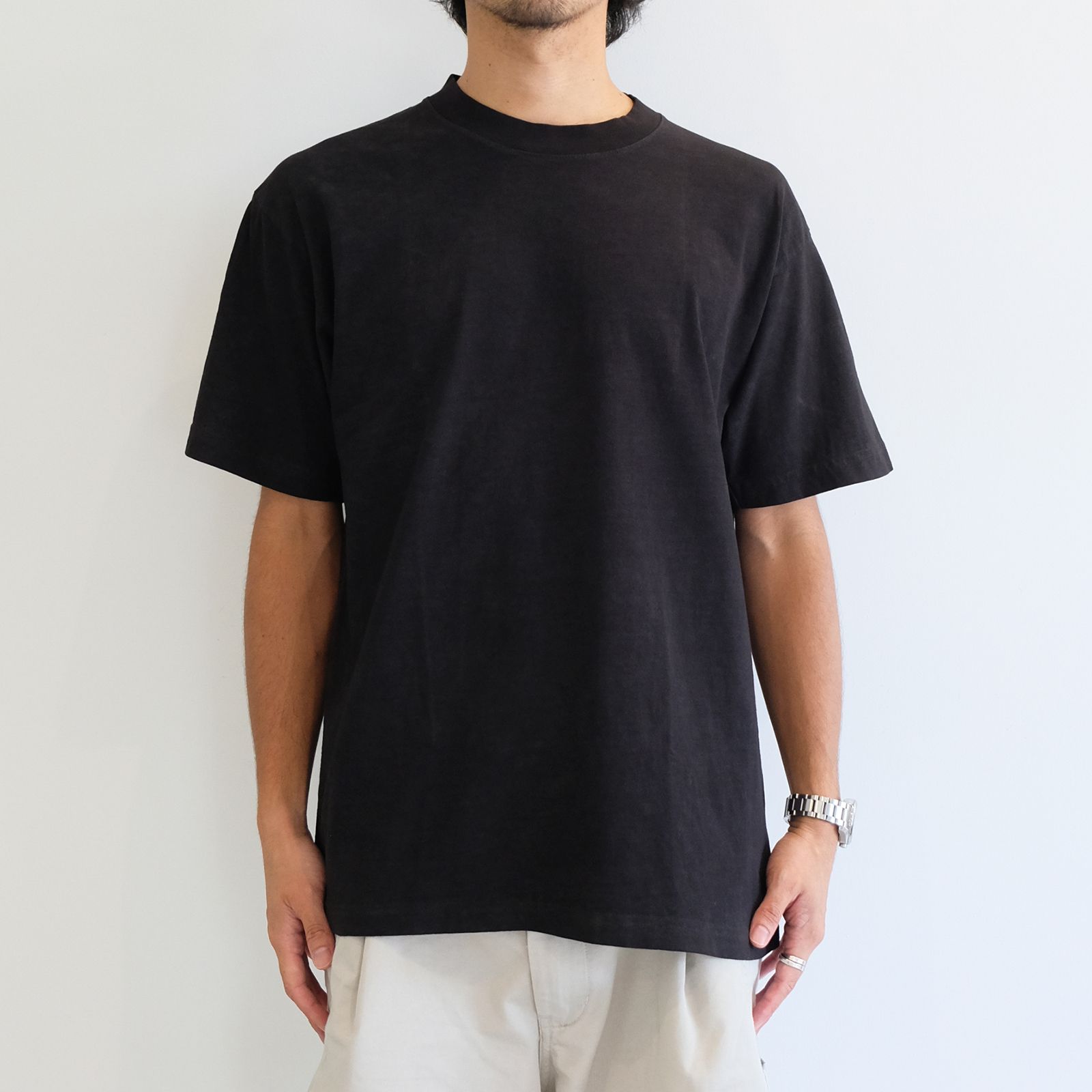 【MINE×GNS】claydye short sleeve t-shirt / クレイブラック