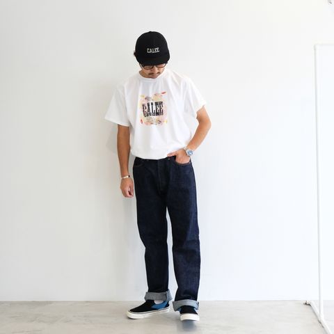 CALEE定番デニムはトレンドになど流されず男らしくいきたいなと