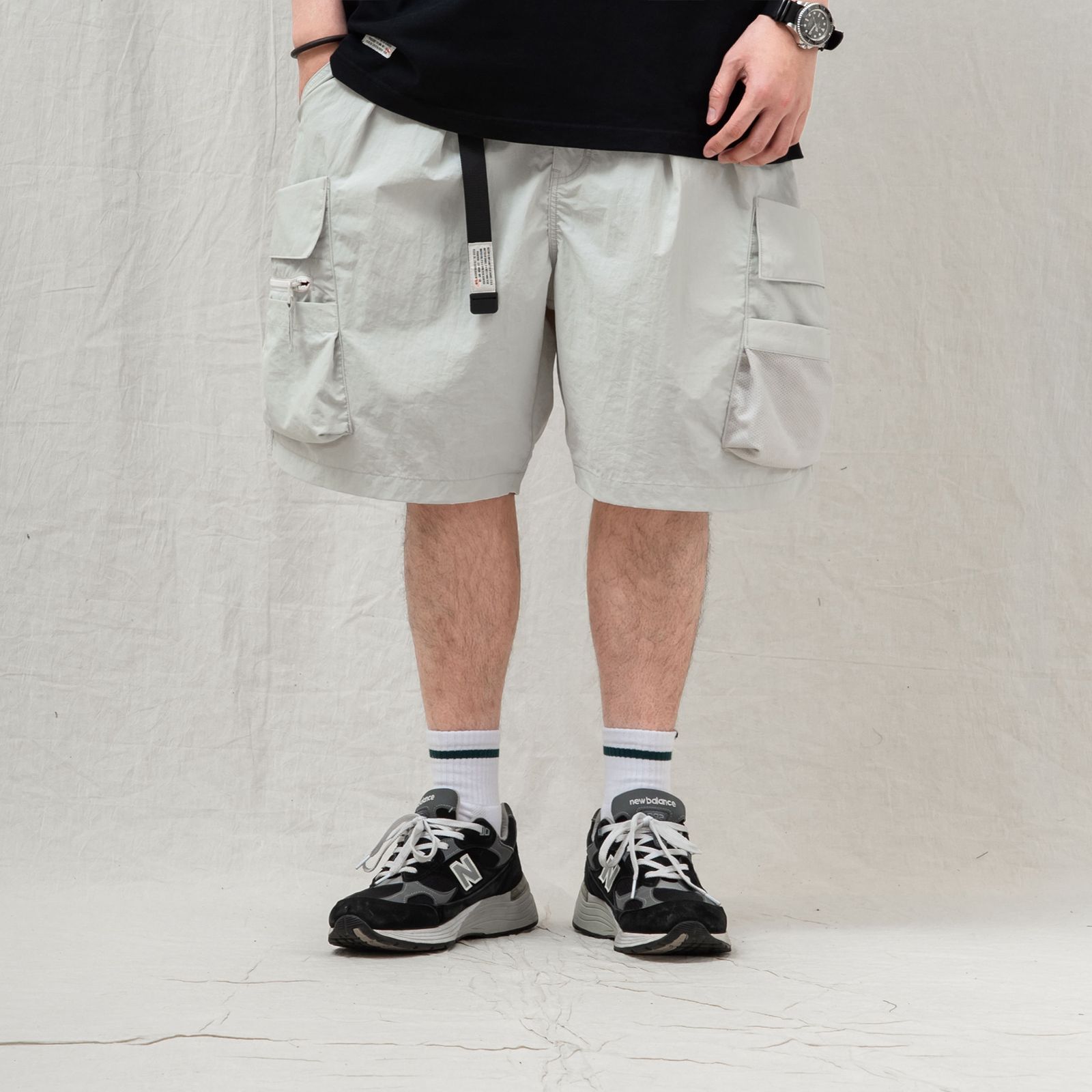 【ラスト1点 M 】water-repellent nylon cargo shorts / オフホワイト