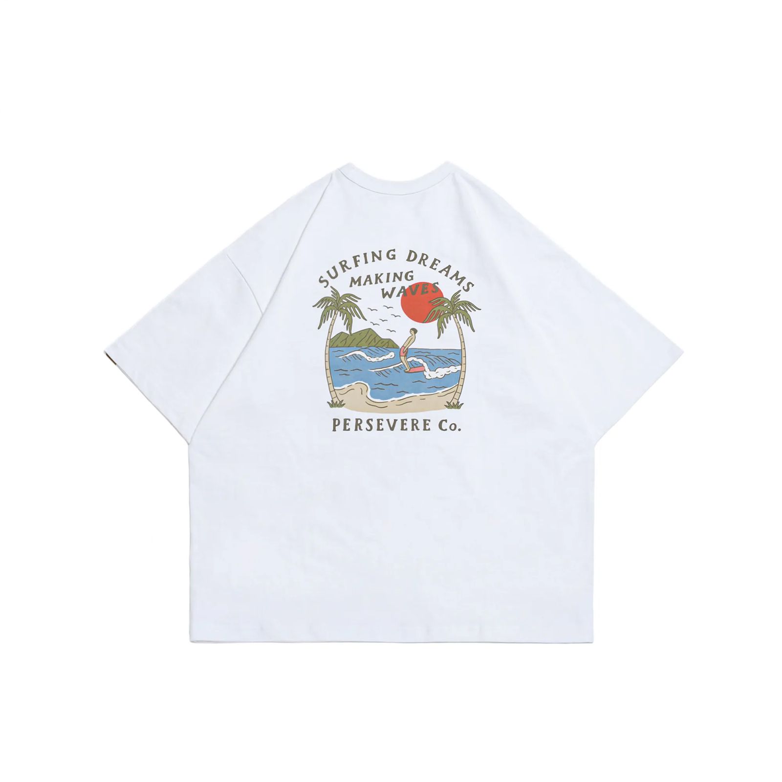 surfing dreams graphic t-shirt / ホワイト