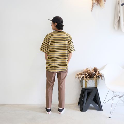 【2023.6.17(Sat) 】オリジナルのボーダーデザインが印象的な同系色でまとめたTシャツコーデ