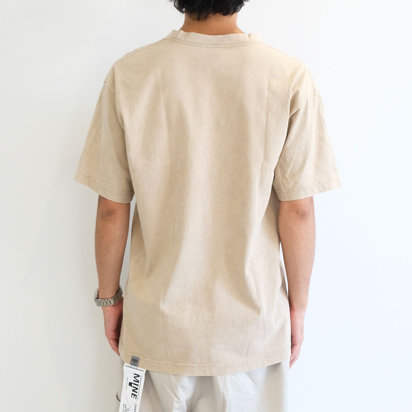 【MINE×GNS】claydye short sleeve t-shirt / クレイホワイト