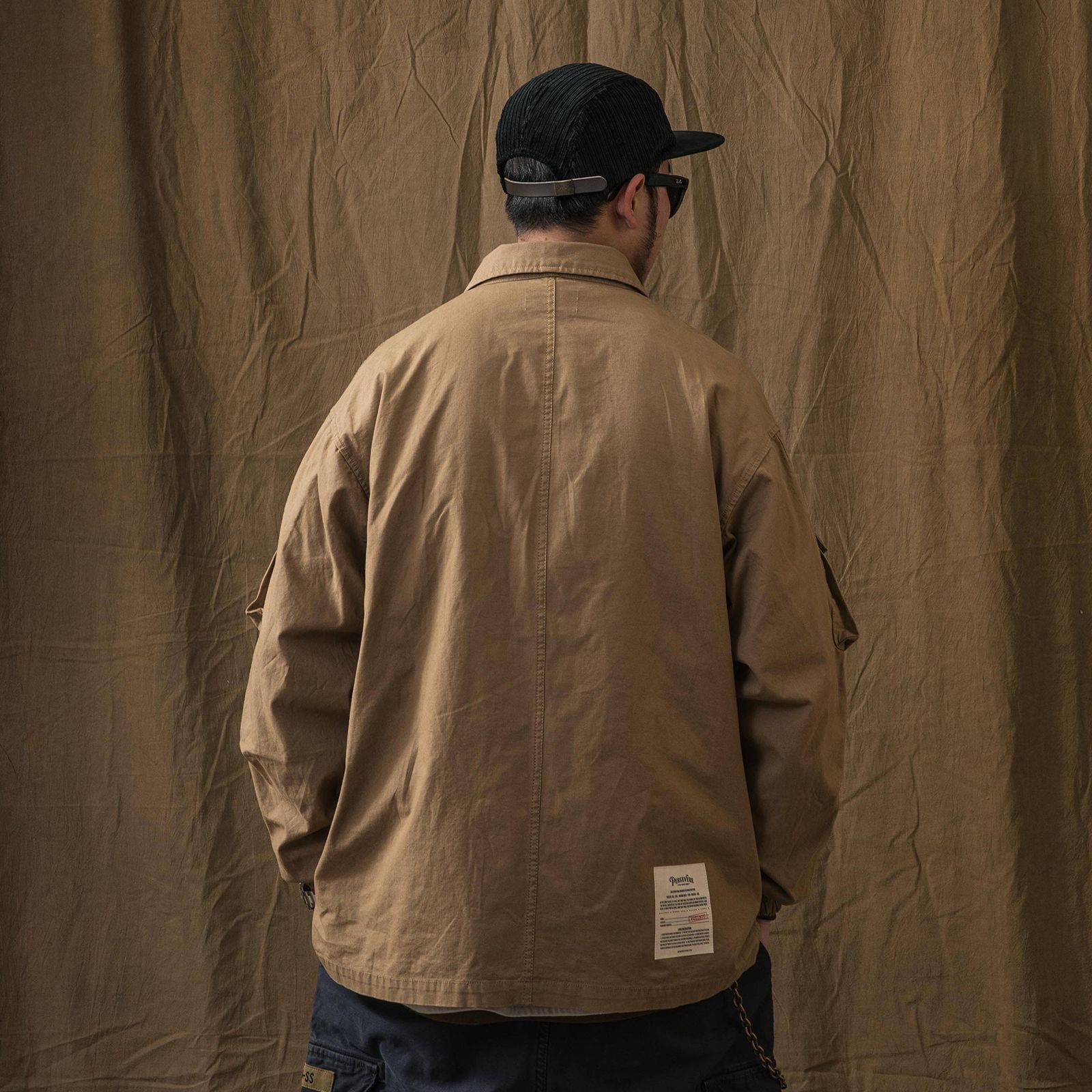 【ラスト1点 XL】stonewashed multi-pocket field jacket / カーキ