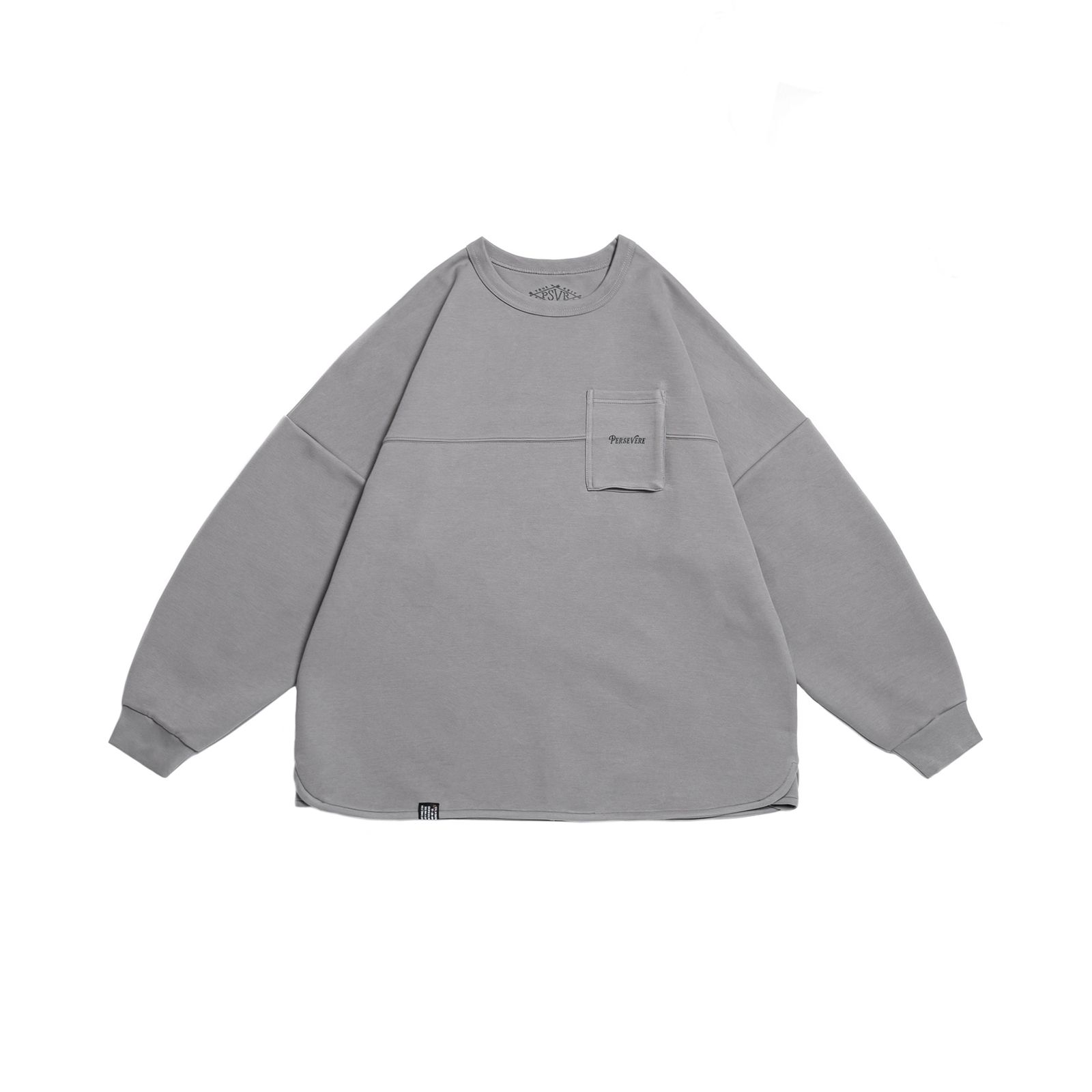 【ラスト1点 XL】anti-wrinkle L/S classic pocket t-shirt / ライトグレー