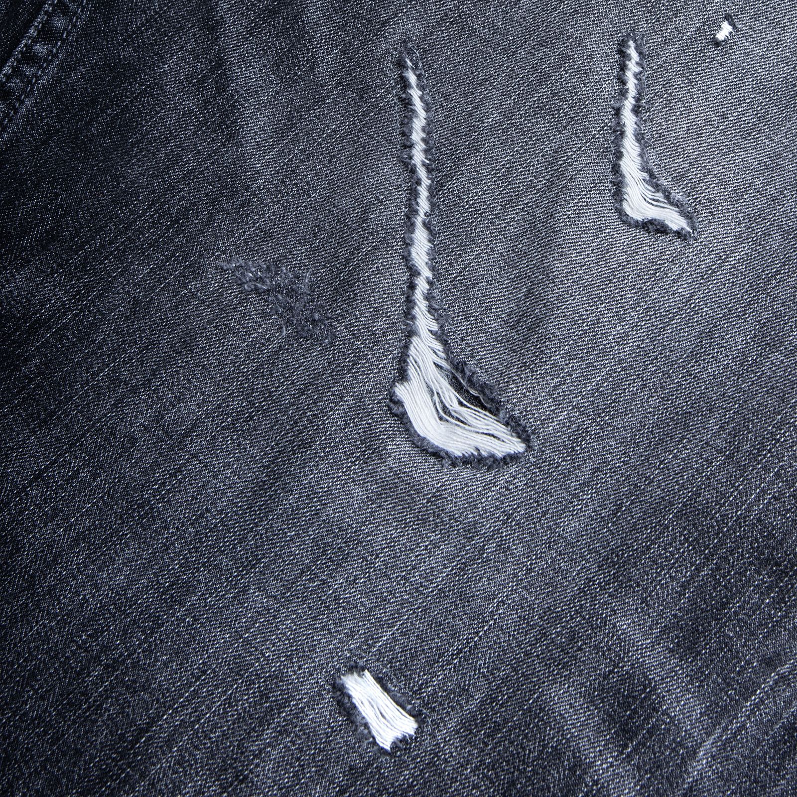【ラスト1点 XL】distressed selvedge denim jeans / ウォッシュドブラック