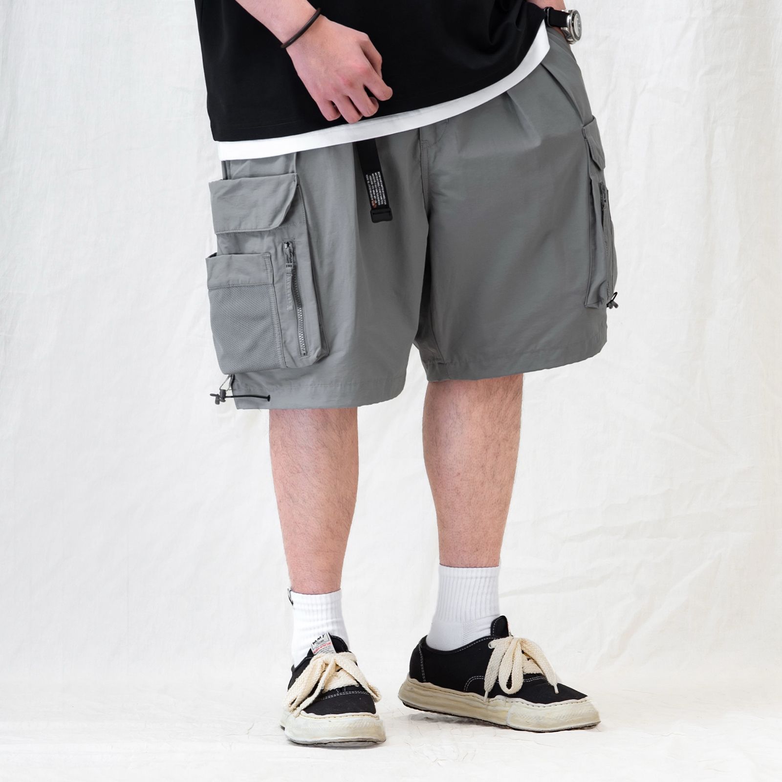 【ラスト1点 M 】water-repellent functional cargo shorts / ライトグレー