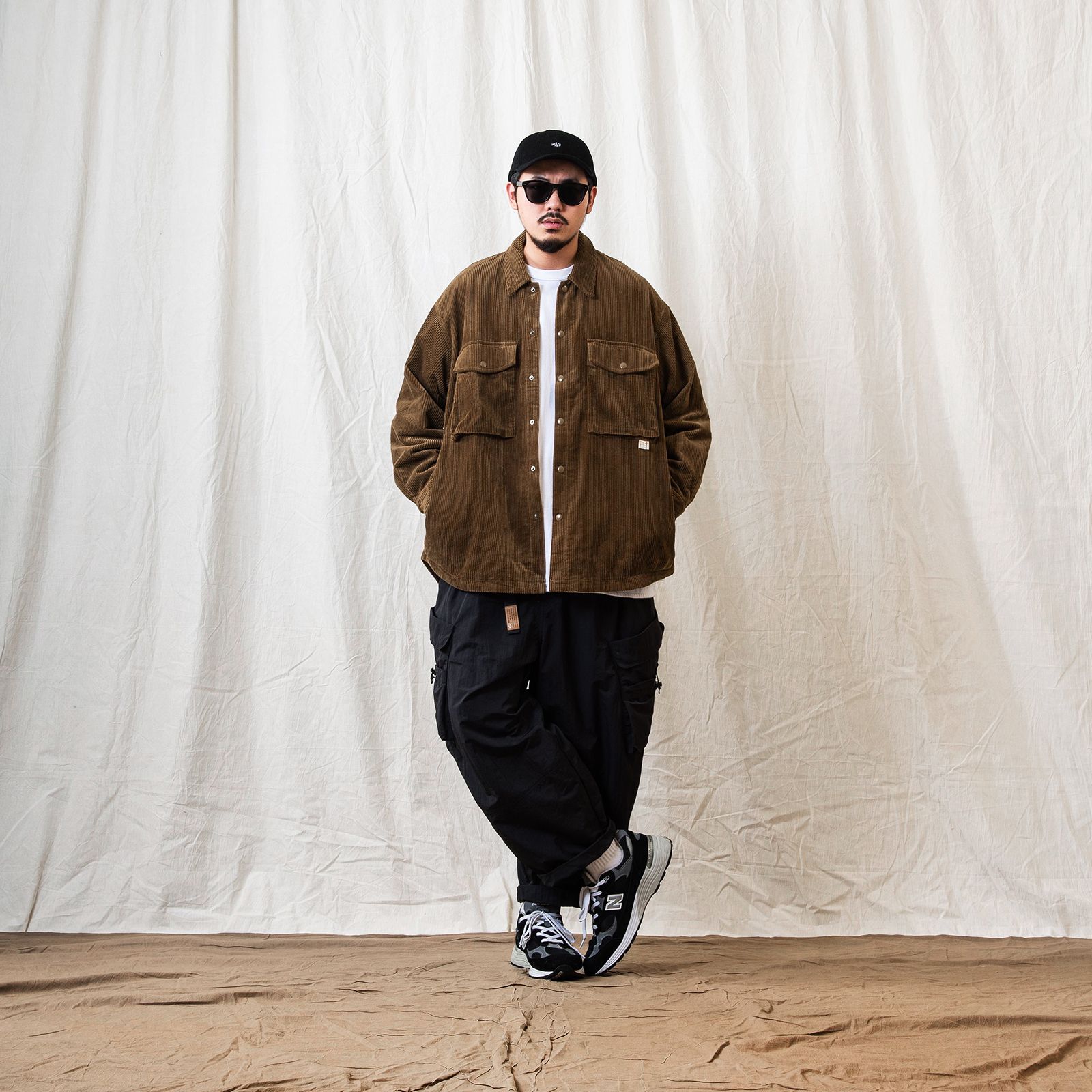 【ラスト1点 XL 】long sleeve corduroy jac-shirts / ダークブラウン