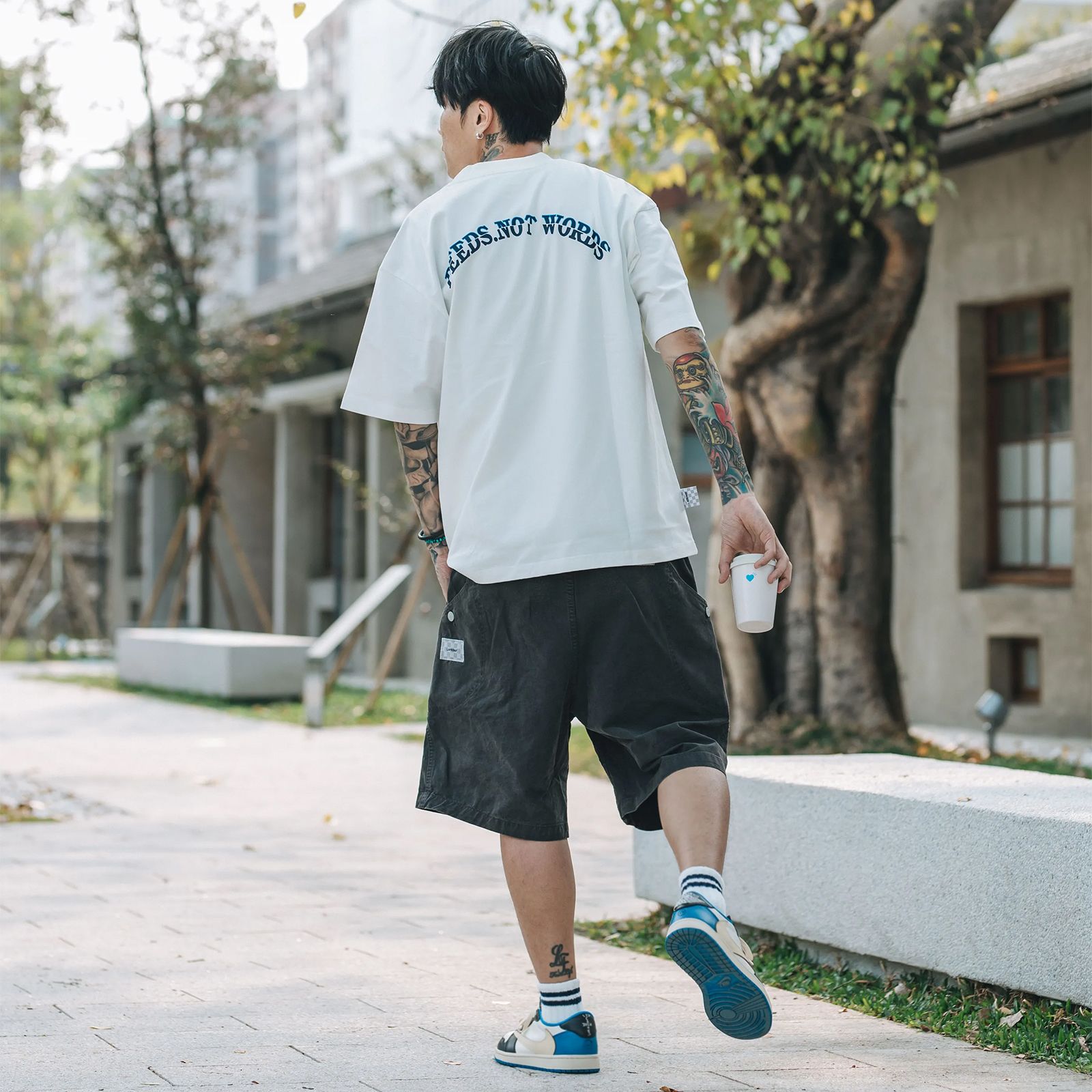 【ラスト1点 XL 】university font crewneck tee / ホワイト