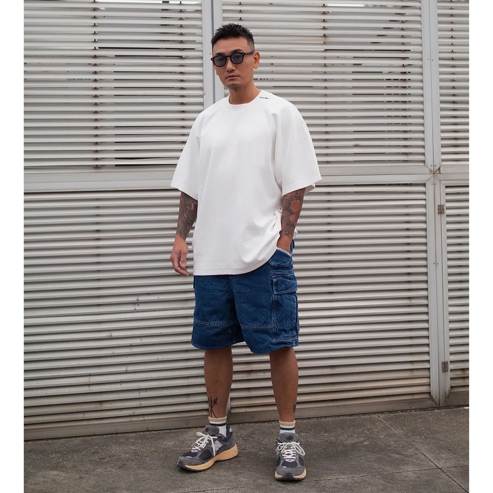 【ラスト1点 L 】wide structural crewneck / ホワイト