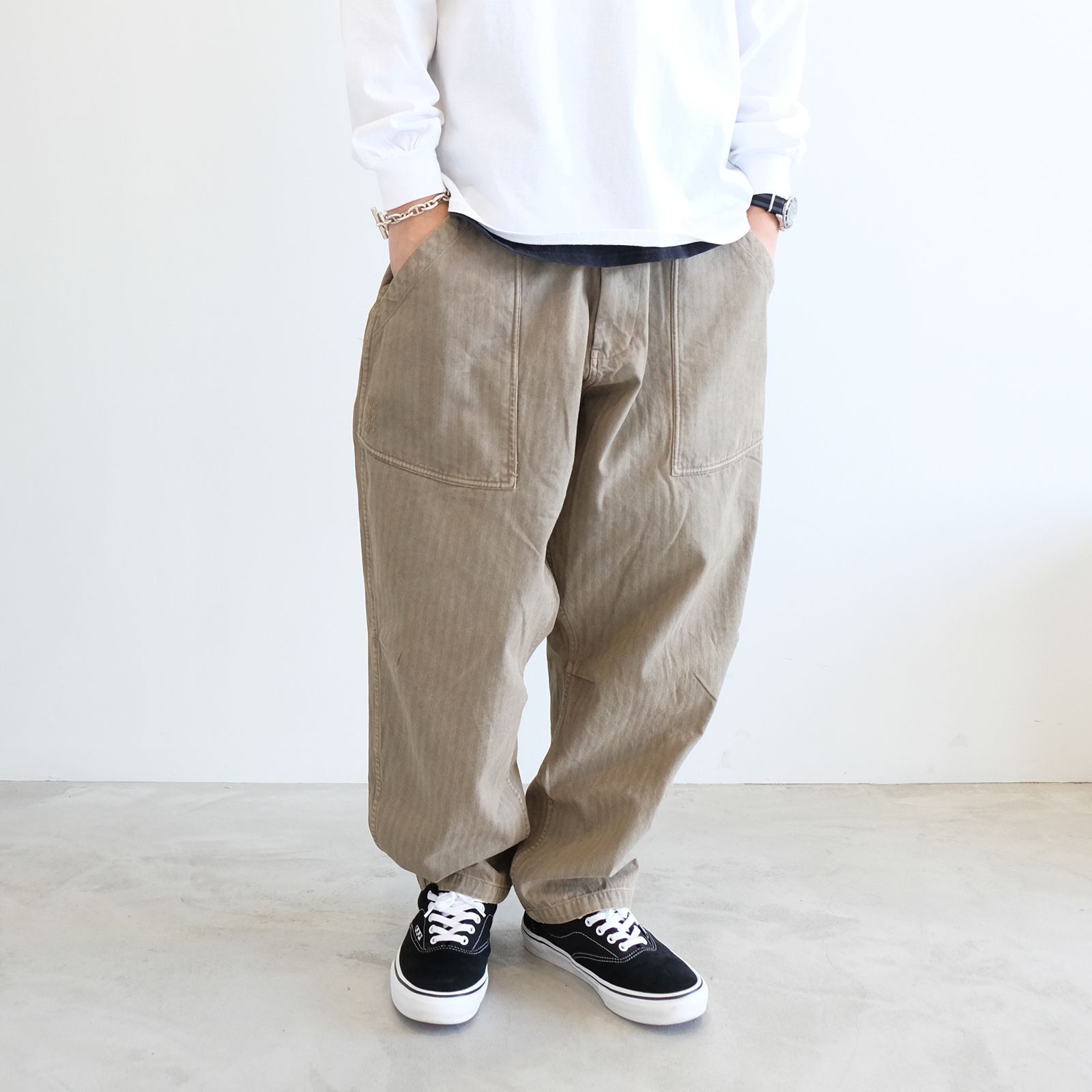 代引き不可】 liberaiders herringbone pants sarrouel ワークパンツ